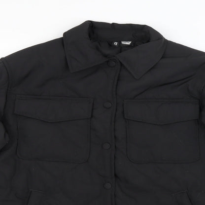 Mens UK Size S Divided Black Windbreaker Coat