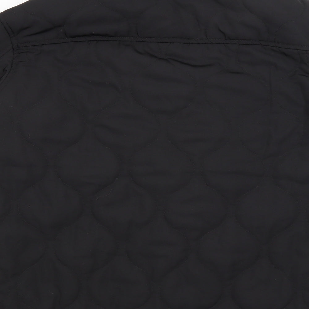 Mens UK Size S Divided Black Windbreaker Coat