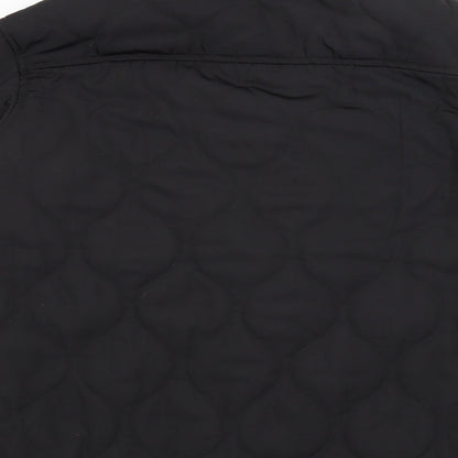 Mens UK Size S Divided Black Windbreaker Coat