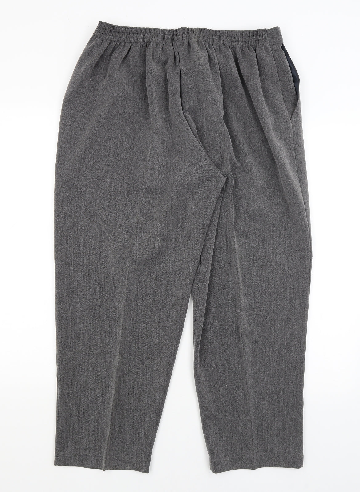 Womens UK Size 22 Preworn Regular Fit Dress Pants Grey Trousers