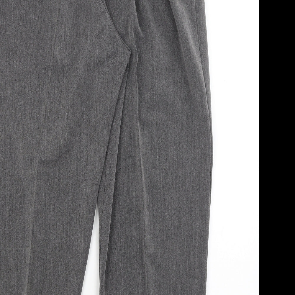Womens UK Size 22 Preworn Regular Fit Dress Pants Grey Trousers