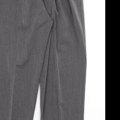 Womens UK Size 22 Preworn Regular Fit Dress Pants Grey Trousers