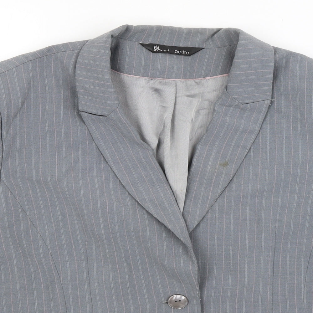 BHS Womens Grey Striped  Jacket Blazer Size 18