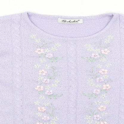 Womens UK Size 12 Berkertex Purple Basic T-Shirt
