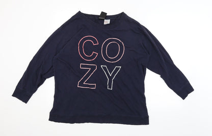 H&M Womens Blue   Pullover Jumper Size L  - Cozy