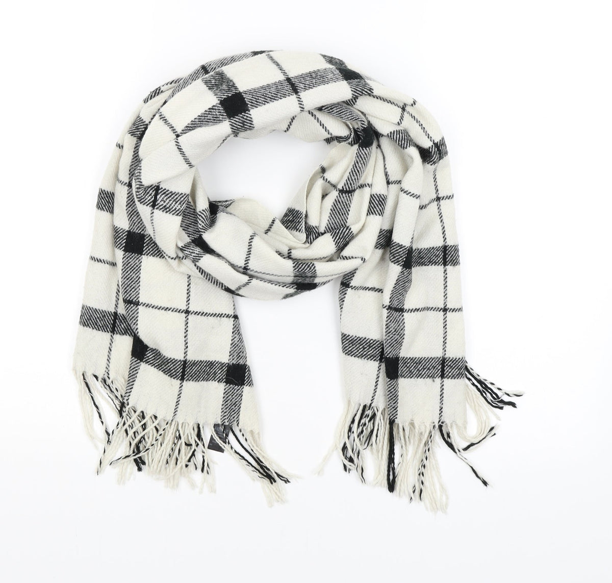 Marks & Spencer Womens White Check   Scarf