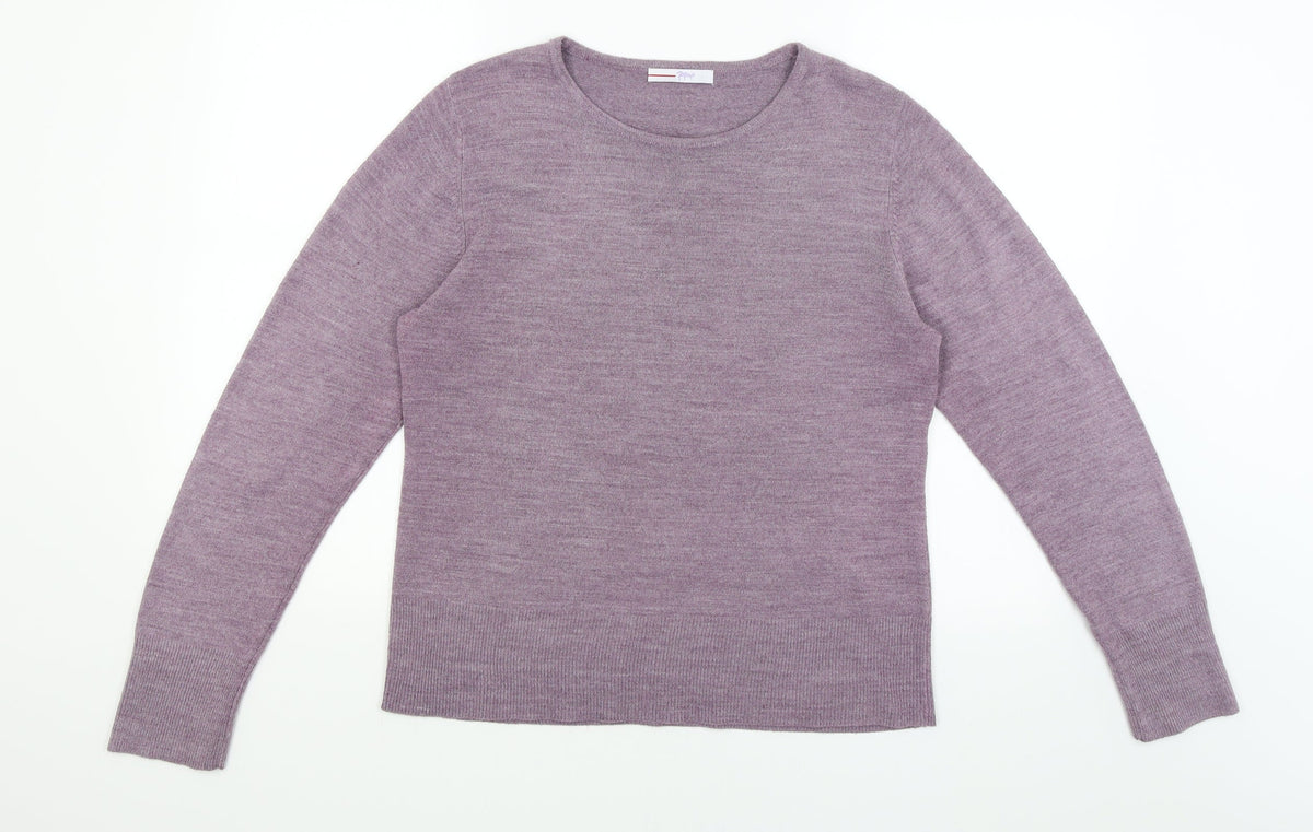 Additional front view of Papaya women’s purple jumper, size UK 16