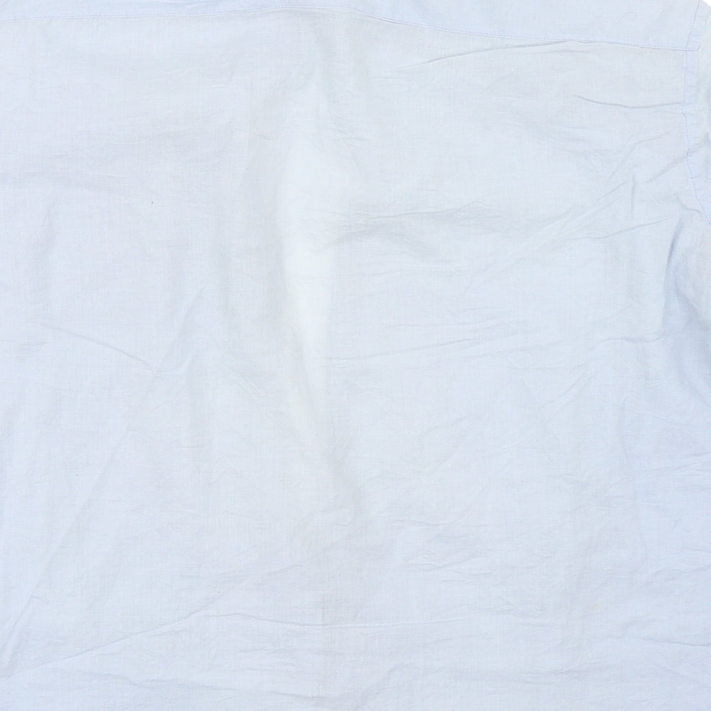 Mens UK Size S Preworn Blue  Button-Up Short Sleeve Casual Shirt