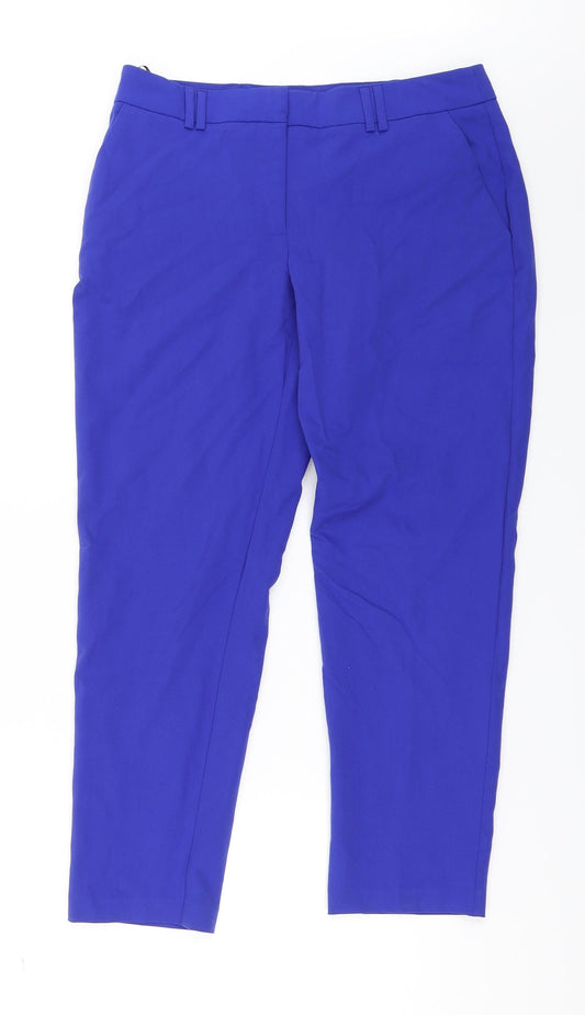 Womens UK Size 10 Dorothy Perkins Regular Fit Capri Blue Trousers
