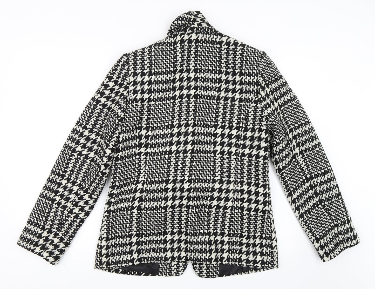 TU Womens Black Houndstooth  Jacket Blazer Size 12