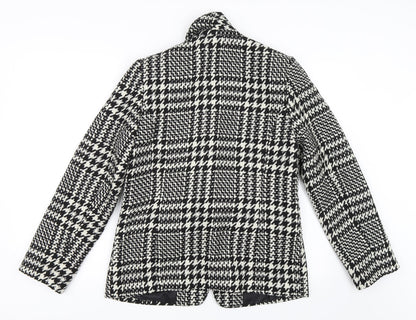TU Womens Black Houndstooth  Jacket Blazer Size 12