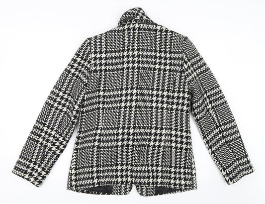 TU Womens Black Houndstooth  Jacket Blazer Size 12