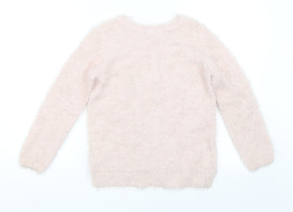 H&M Girls Pink   Pullover Jumper Size 9-10 Years