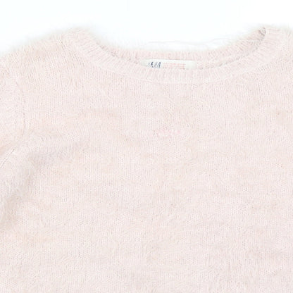 H&M Girls Pink   Pullover Jumper Size 9-10 Years