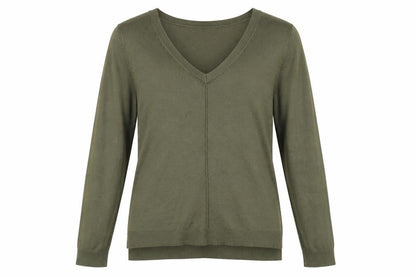 Front view of Atmosphere women’s green jumper, size UK 10