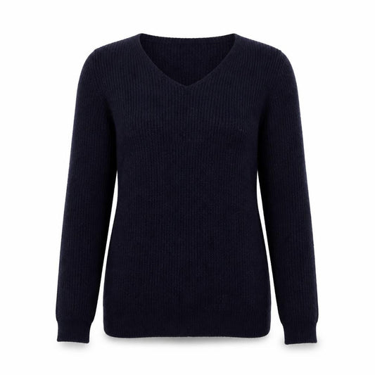 Front view of Sfera women’s blue knit jumper, size M