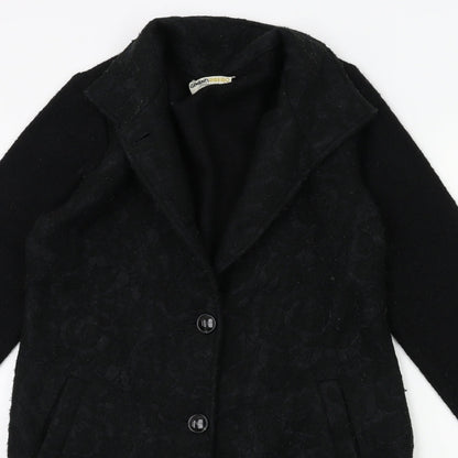 Clements Ribeiro Womens Black   Overcoat Coat Size S