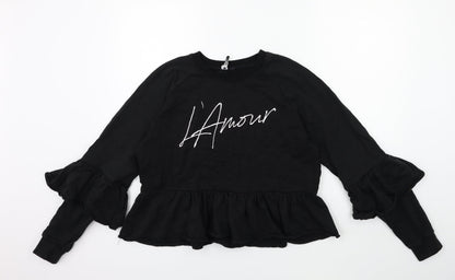 influence Womens Black   Pullover Sweatshirt Size 12