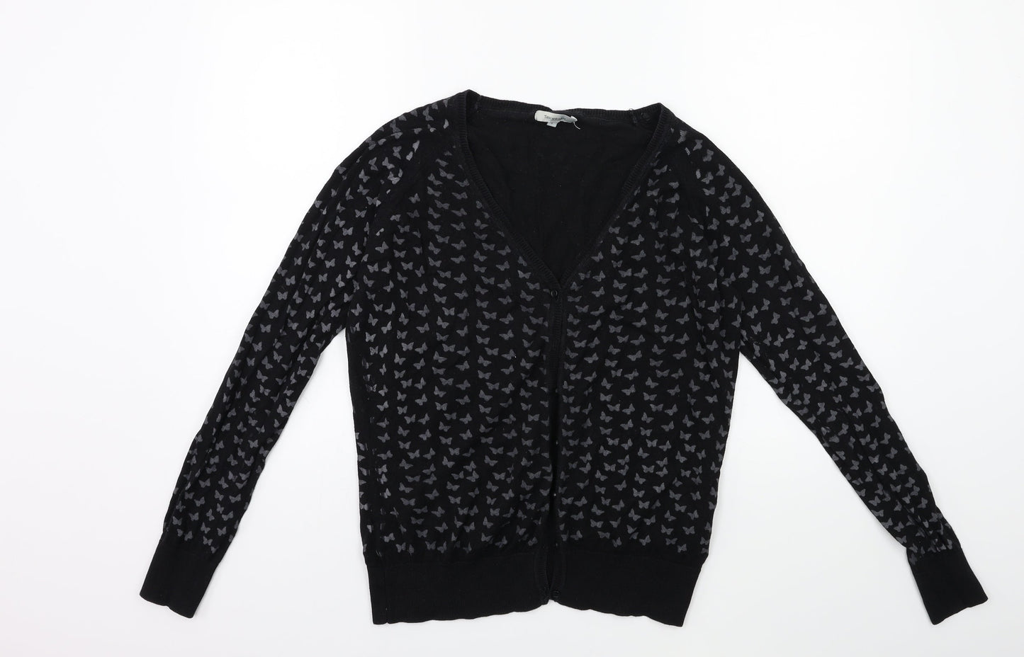 TEXT WOMAN Womens Black  Knit Cardigan Jumper Size L
