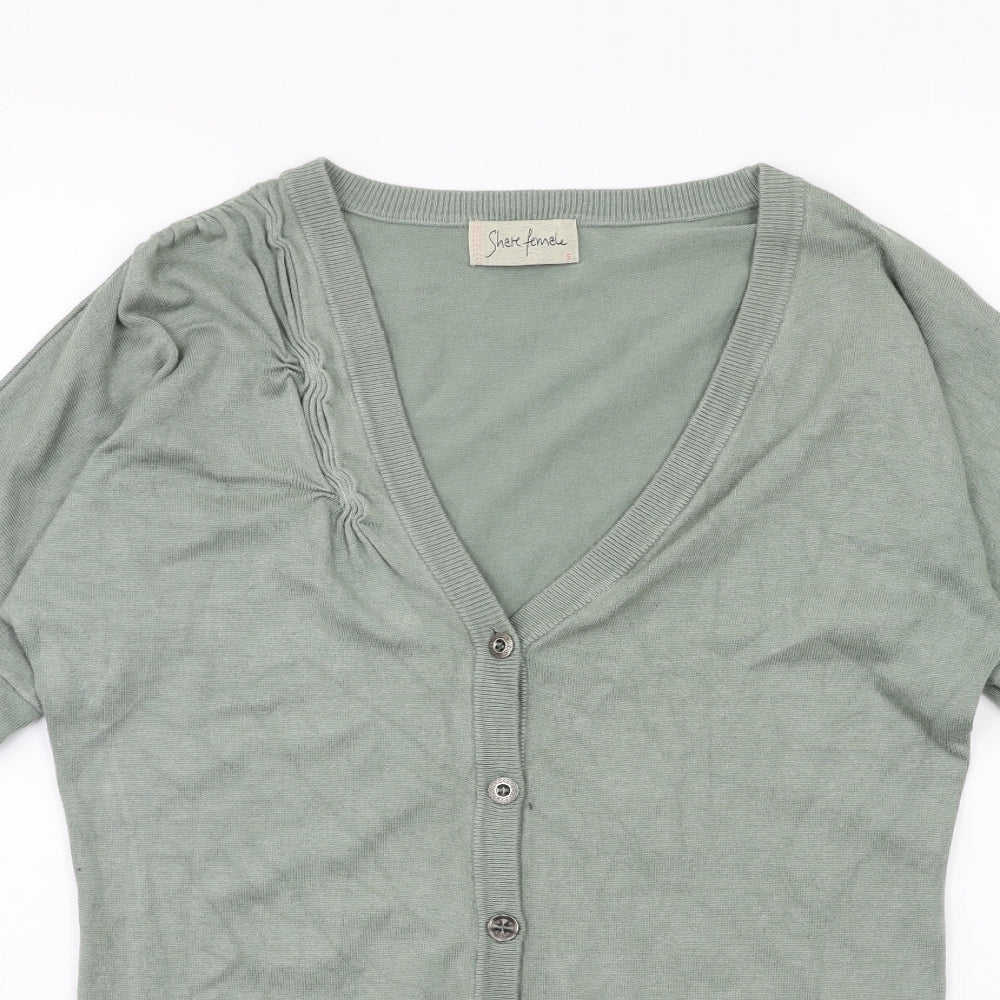 shere female Womens Green  Knit Cardigan Jumper Size S