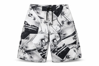 New Look Boys Grey Geometric  Bermuda Shorts Size S