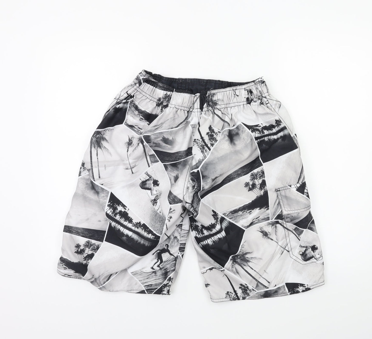 New Look Boys Grey Geometric  Bermuda Shorts Size S
