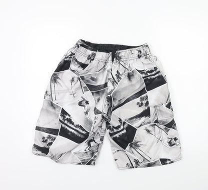 New Look Boys Grey Geometric  Bermuda Shorts Size S