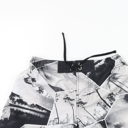 New Look Boys Grey Geometric  Bermuda Shorts Size S