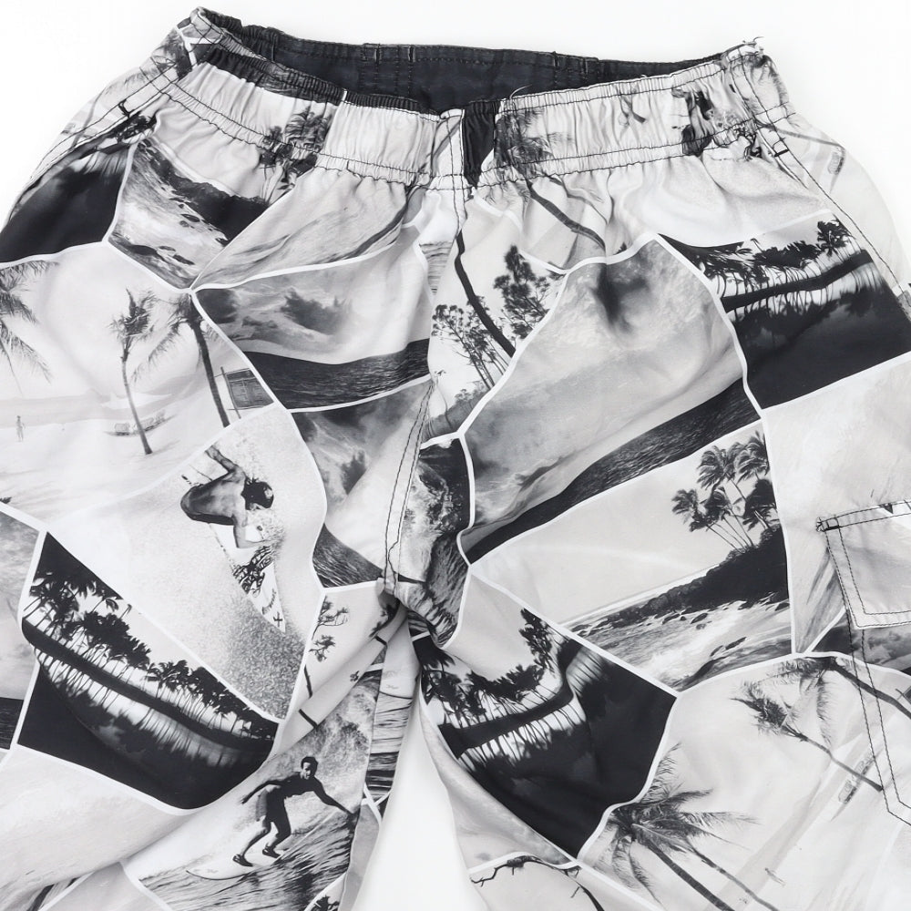 New Look Boys Grey Geometric  Bermuda Shorts Size S