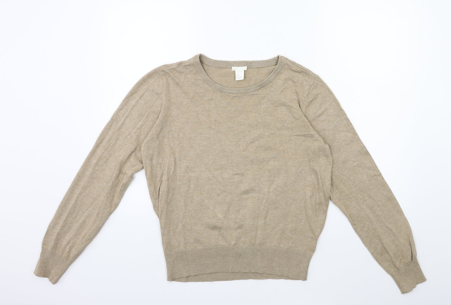 H&M Womens Beige  Knit Pullover Jumper Size S