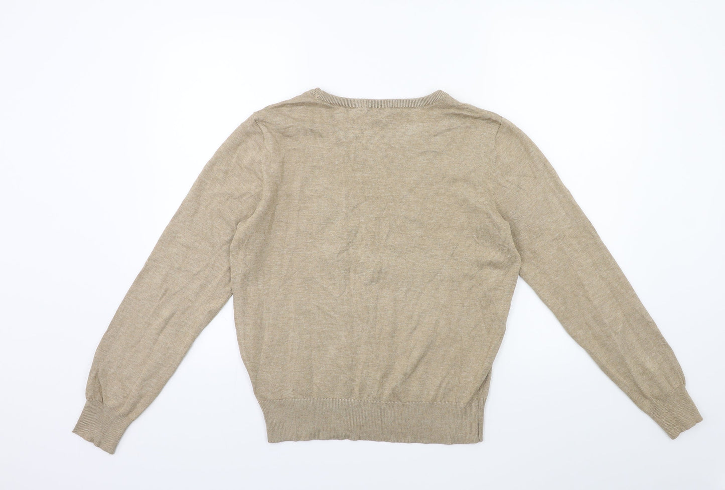 H&M Womens Beige  Knit Pullover Jumper Size S