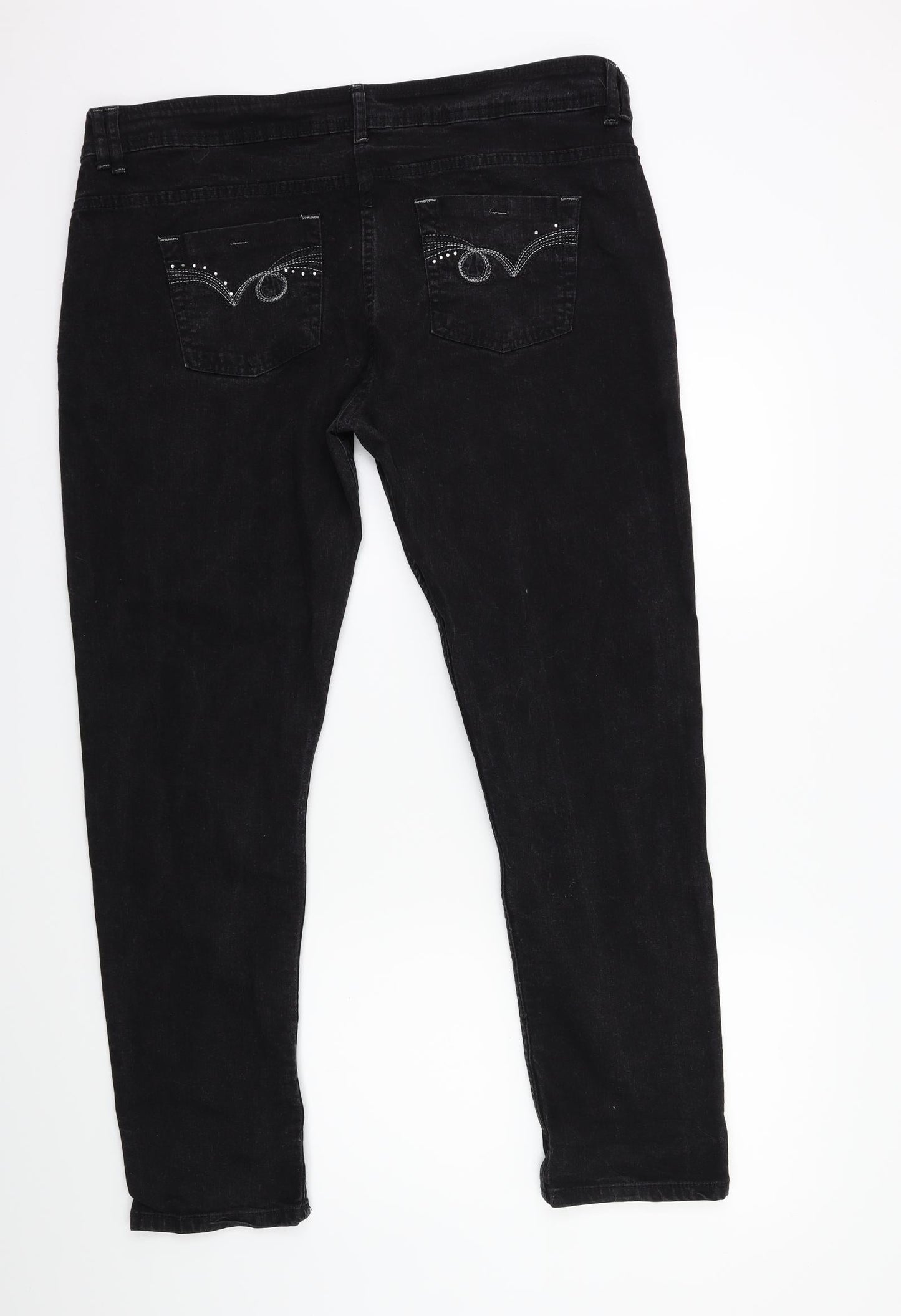 Cherokee Womens Black  Denim Skinny Jeans Size 36 in L29 in