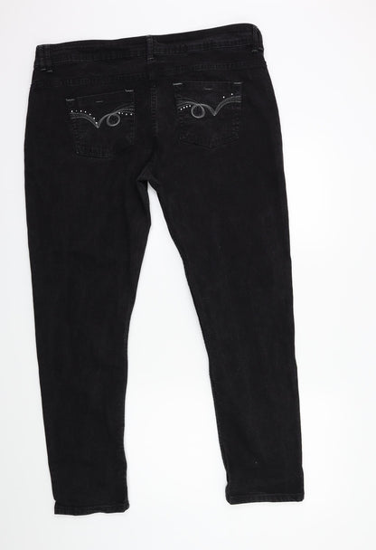 Cherokee Womens Black  Denim Skinny Jeans Size 36 in L29 in