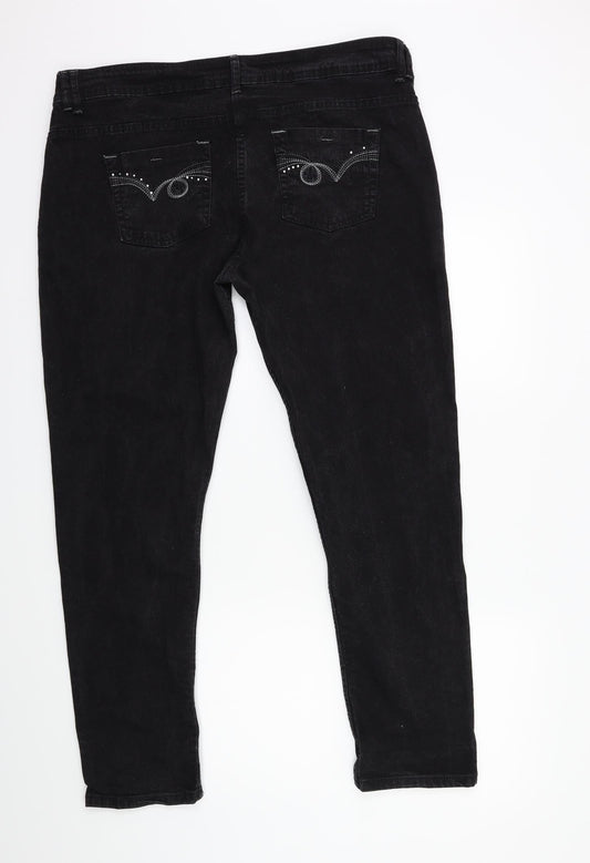 Cherokee Womens Black  Denim Skinny Jeans Size 36 in L29 in
