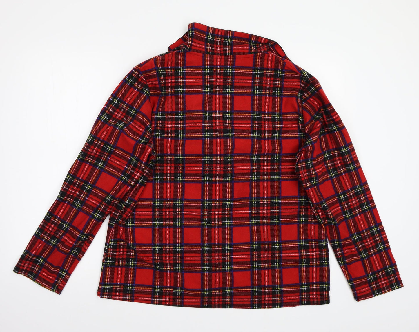 Foroever Womens Red Check  Basic Button-Up Size L