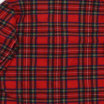 Foroever Womens Red Check  Basic Button-Up Size L