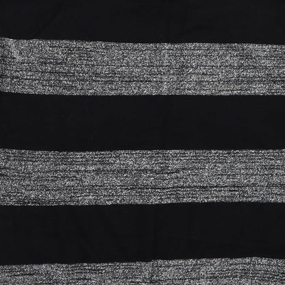 Wallis Womens Black Striped  Basic T-Shirt Size M