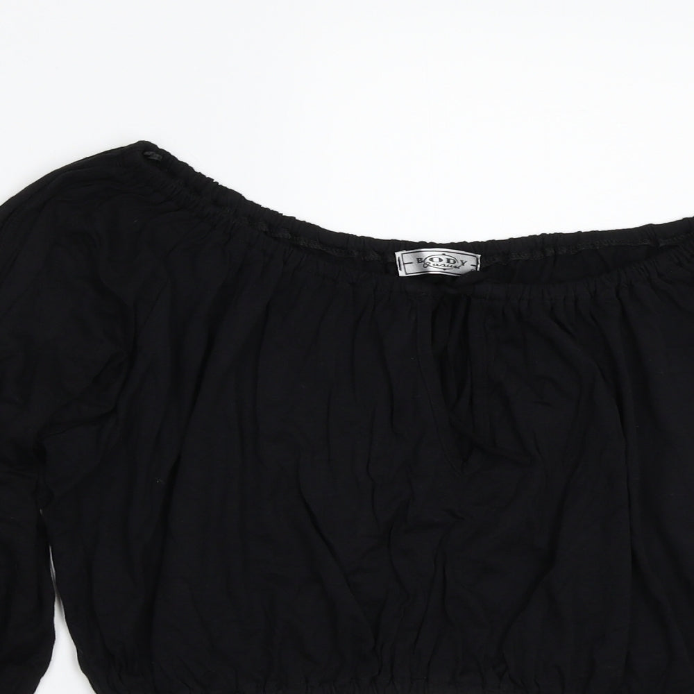 Body Womens Black   Basic Blouse Size 14