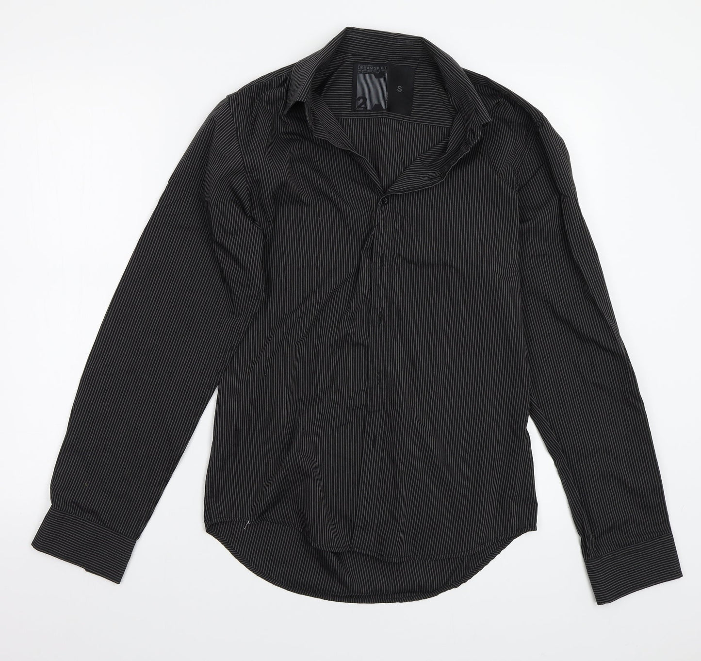 UrbanSpirit Mens Black Striped   Button-Up Size S