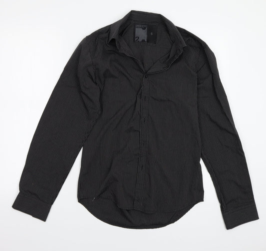 UrbanSpirit Mens Black Striped   Button-Up Size S