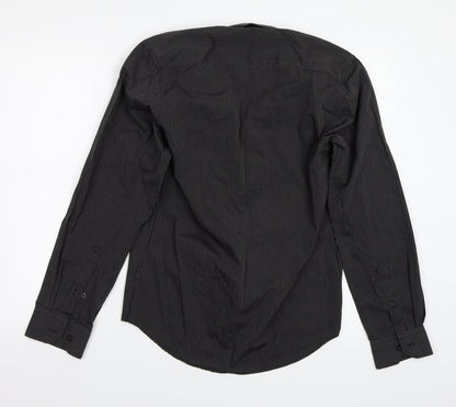 UrbanSpirit Mens Black Striped   Button-Up Size S