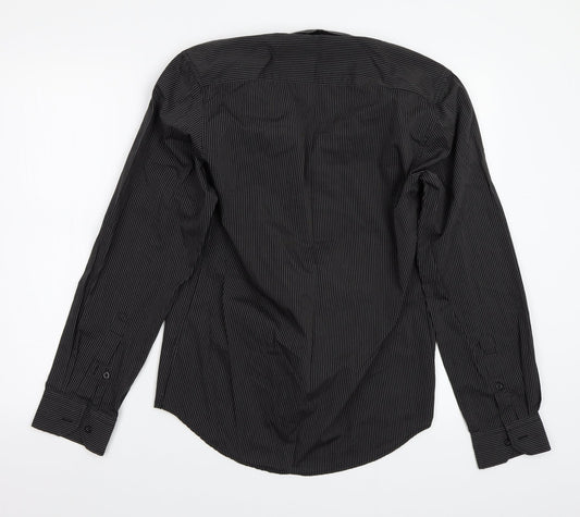 UrbanSpirit Mens Black Striped   Button-Up Size S