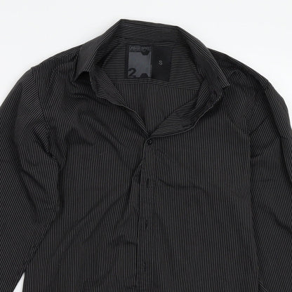 UrbanSpirit Mens Black Striped   Button-Up Size S
