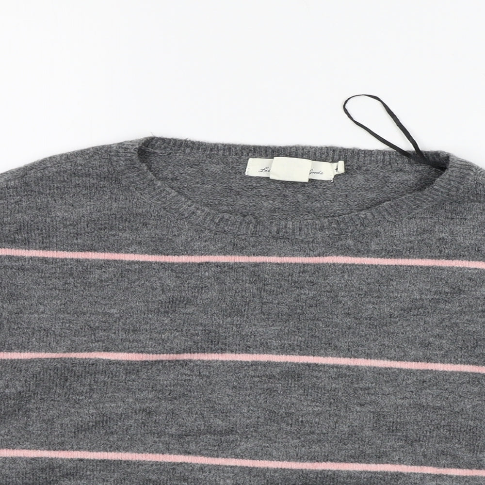 H&M Womens Grey Striped  Henley Jumper Size S