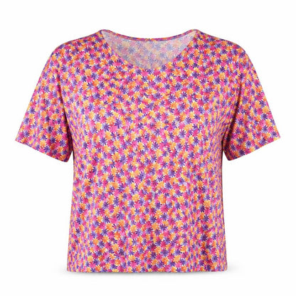 Womens UK Size L Canada Pink Basic T-Shirt