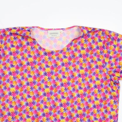 Womens UK Size L Canada Pink Basic T-Shirt