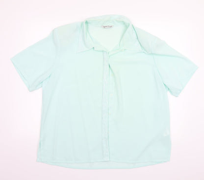 Womens UK Size 20 Lauren Duvar Green Basic Button-Up