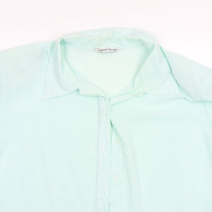 Womens UK Size 20 Lauren Duvar Green Basic Button-Up