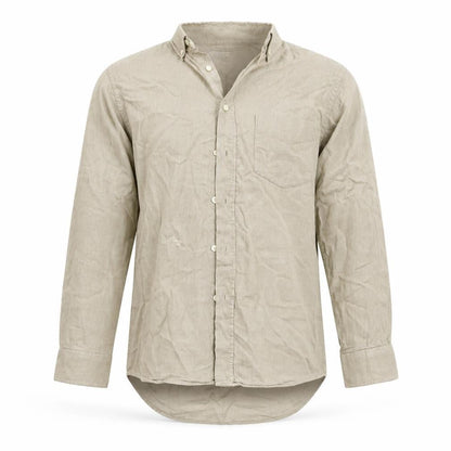 Mens UK Size S Marks and Spencer Beige  Button-Up Long Sleeve Casual Shirt