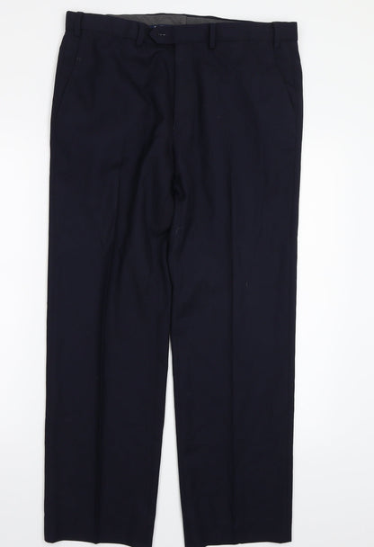 Marks and Spencer Mens Blue   Trousers  Size 34 L28 in